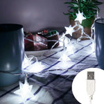 LED Star Fairy Lights Outdoor Chain