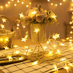 LED Star Fairy Lights Outdoor Chain